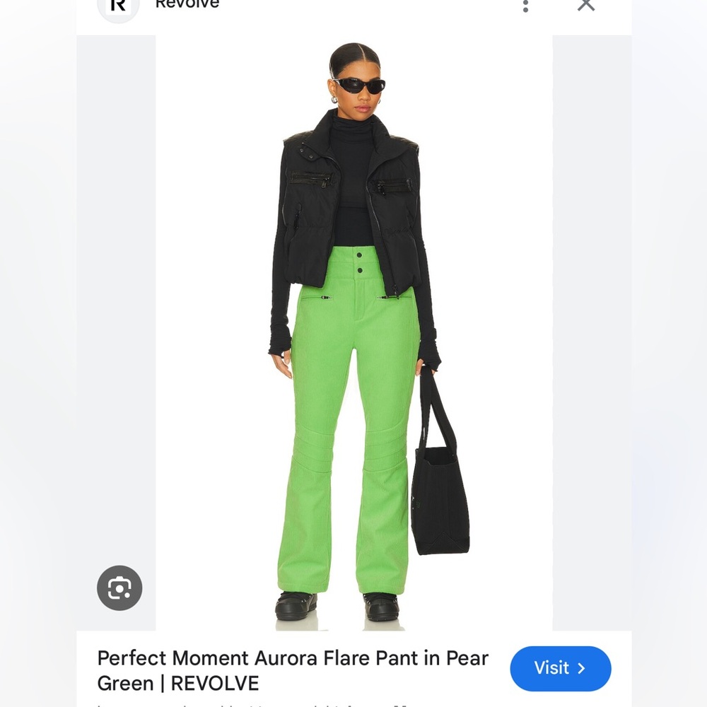 NWT / IN BAG - PERFECT MOMENT AURORA FLARE PANT in PEAR GREEN